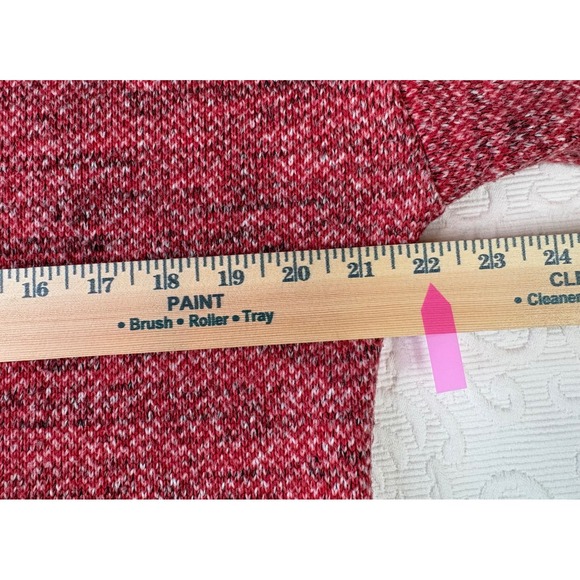 Columbia Sportswear Red heather pattern Knit Cowl neck Sweater Women's Size M - Picture 7 of 9